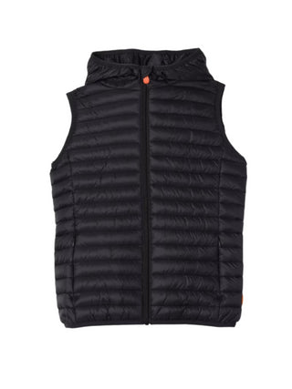 Save the Duck gilet imbottito trapuntato con cappuccio nero