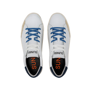 Sun68 sneakers Street Leather in pelle bianco blu