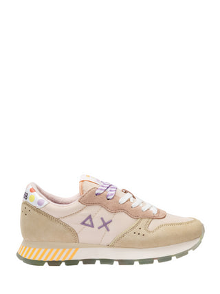 Sun68 sneakers Ally Candy Cane in suede e nylon bianco panna