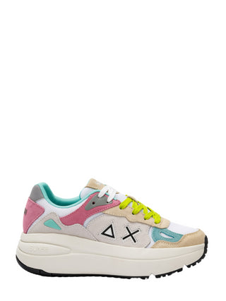 Sun68 sneakers Venus in suede e mesh bianco multicolor