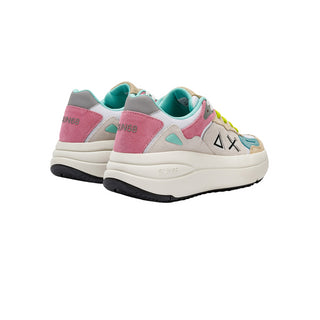 Sun68 sneakers Venus in suede e mesh bianco multicolor