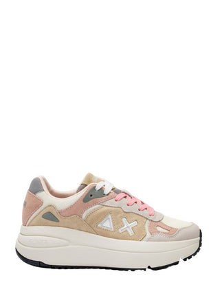 Sun68 sneakers Venus in suede e mesh bianco beige