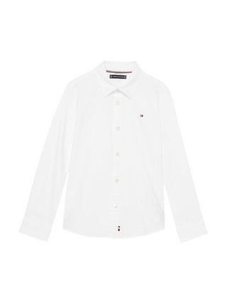 Tommy Hilfiger camicia a maniche lunghe con bandierina bianco