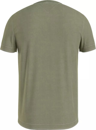 Tommy Hilfiger T-shirt manica corta con ricamo logo verde militare