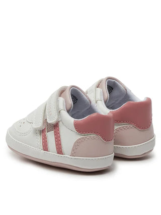 Tommy Hilfiger scarpette neonata con strappi bianco rosa