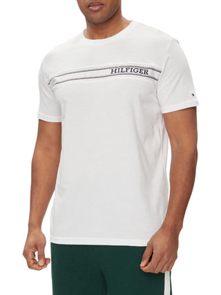 Tommy Hilfiger T-shirt manica corta con banda logo bianco
