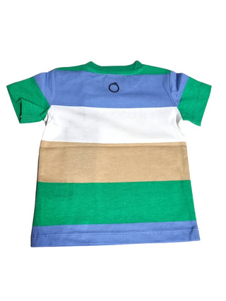 Trussardi T-shirt a righe manica corta con logo multicolor
