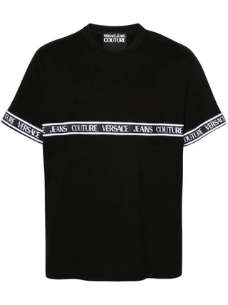 Versace Jeans Couture T-shirt a maniche corte in jersey con banda logo nero
