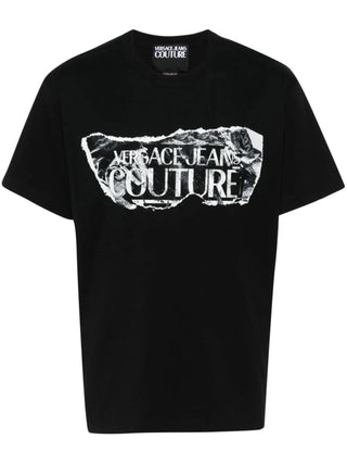Versace Jeans Couture T-shirt a manica corta in jersey con logo nero
