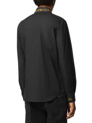 Versace Jeans Couture camicia a manica lunga con colletto in fantasia barocca nero