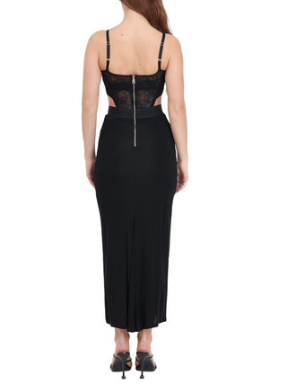 Versace Jeans Couture abito lungo con corpino bustier nero
