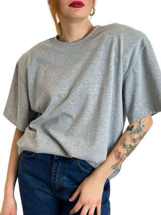 Vicolo T-shirt over a manica corta con spalline grigio