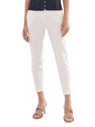 White Wise pantaloni Aurora skinny con spacchetto bianco