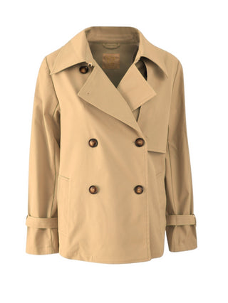 Yes Zee trench corto doppiopetto color cammello