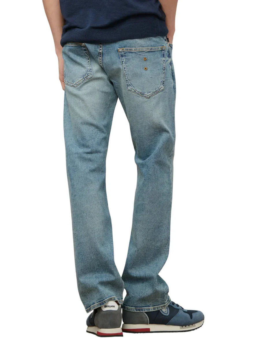 Blauer jeans uomo gamba straight lavaggio blu medio