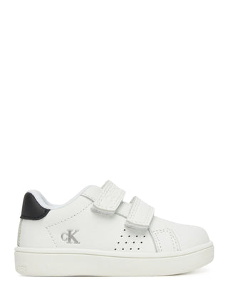 Calvin Klein Jeans sneakers in ecopelle con strappi bianco nero