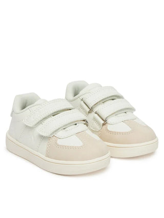 Calvin Klein Jeans sneakers in ecopelle e suede con velcro bianco