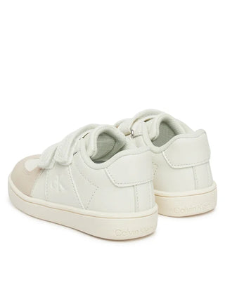 Calvin Klein Jeans sneakers in ecopelle e suede con velcro bianco