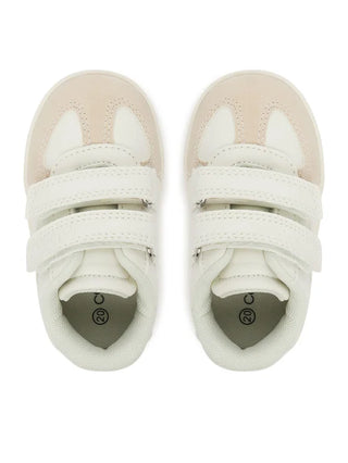 Calvin Klein Jeans sneakers in ecopelle e suede con velcro bianco