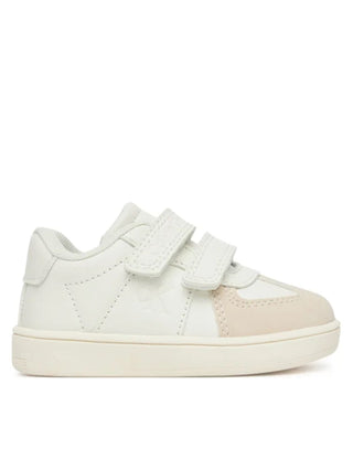 Calvin Klein Jeans sneakers in ecopelle e suede con velcro bianco