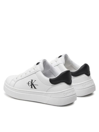 Calvin Klein Jeans sneakers Low Cut in ecopelle con logo bianco nero