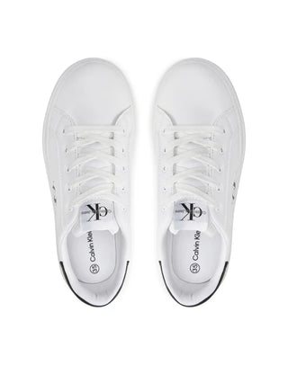 Calvin Klein Jeans sneakers Low Cut in ecopelle con logo bianco nero