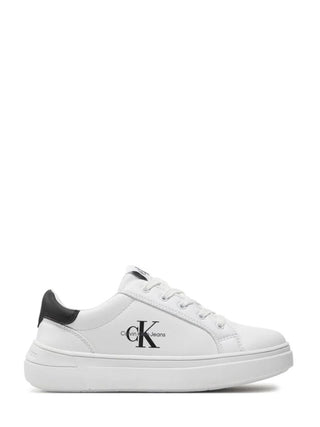 Calvin Klein Jeans sneakers Low Cut in ecopelle con logo bianco nero