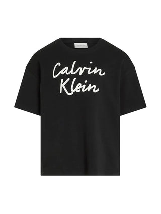 Calvin Klein Jeans T-shirt maniche corte con logo Script nero