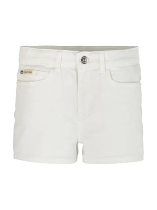 Calvin Klein Jeans shorts vita alta in denim bianco