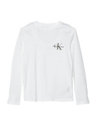 Calvin Klein Jeans T-shirt manica lunga con logo monogram bianco