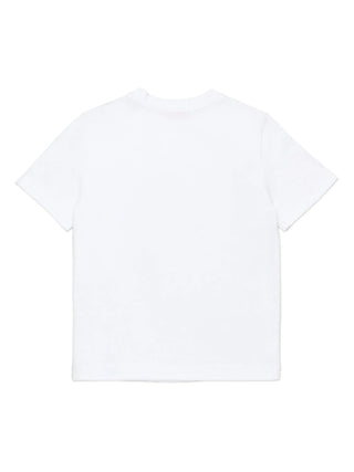 Diesel T-shirt maniche corte con stampa logo in cotone bianco