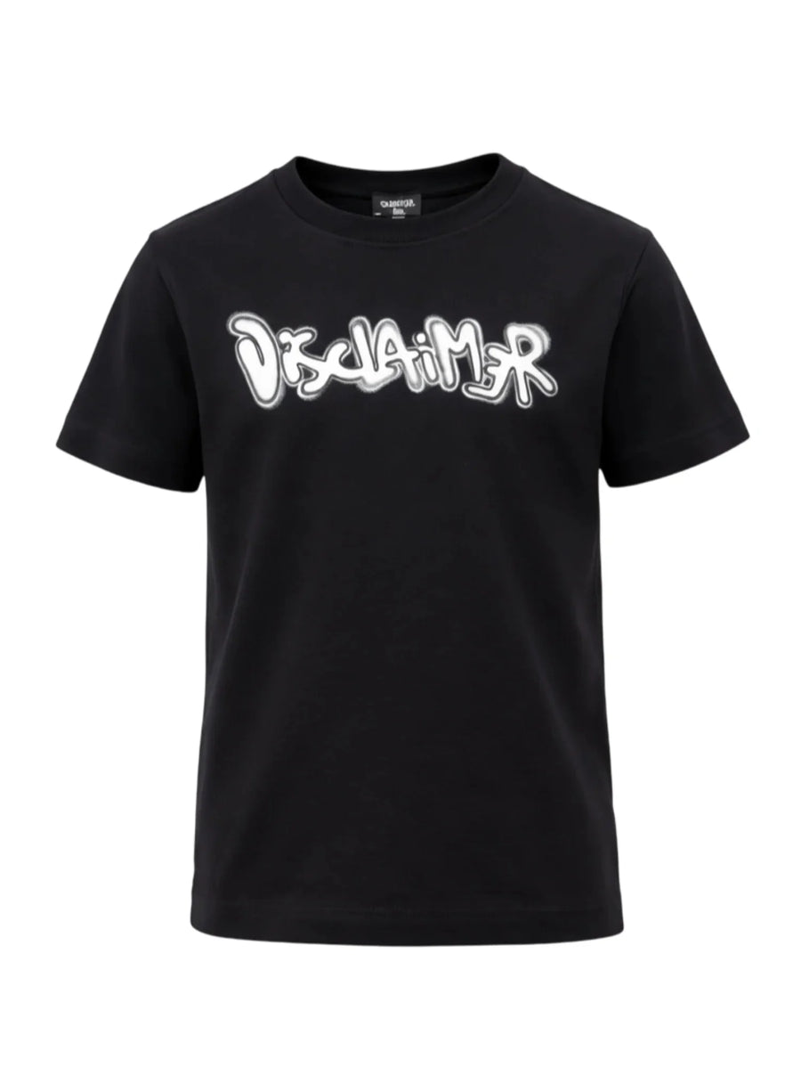 Disclaimer T-shirt smanicata bambino con logo nero