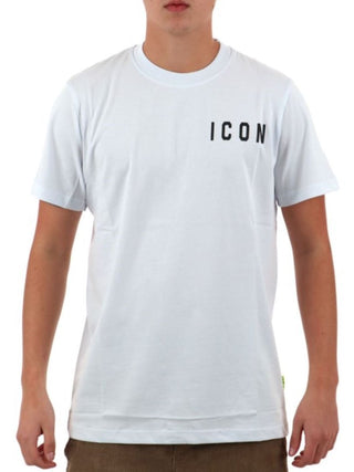 Icon T-shirt maniche corte con logo in cotone bianco