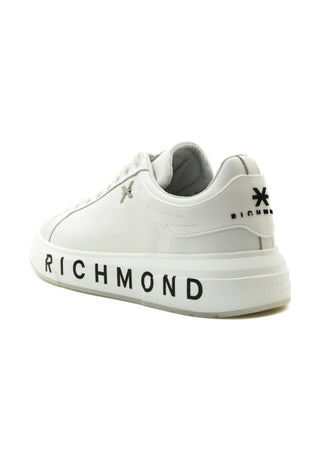 John Richmond sneakers in pelle con maxi logo bianco