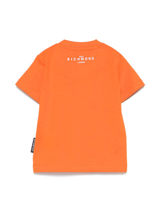 John Richmond T-shirt manica corta Galci con stampa logo arancio