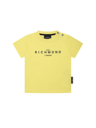 John Richmond T-shirt manica corta Galci con stampa logo giallo