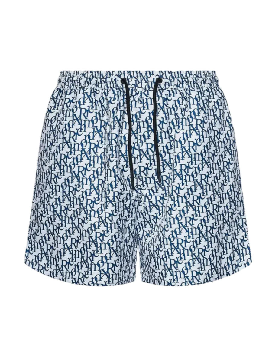 John Richmond boxer mare bambino Lecon in fantasia logata bianco blu