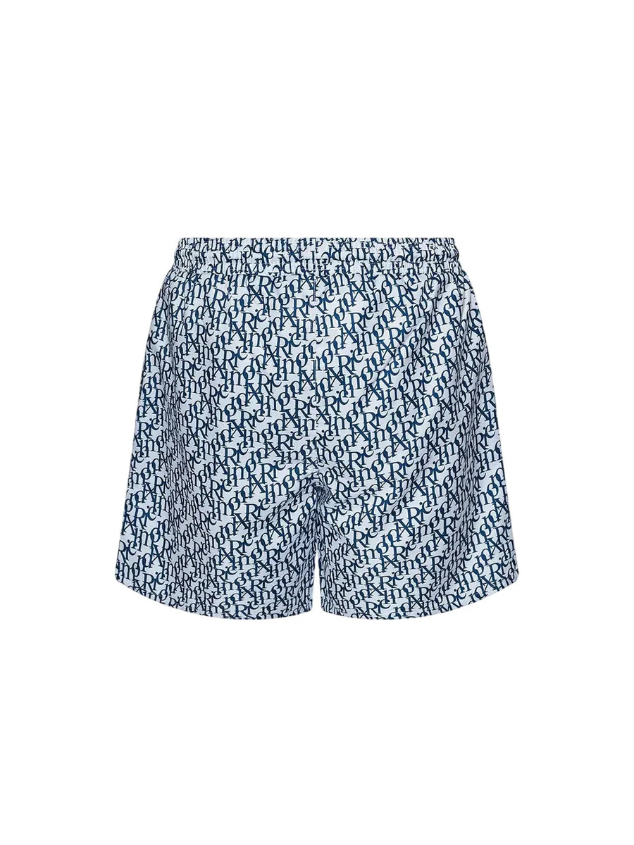 John Richmond boxer mare bambino Lecon in fantasia logata bianco blu