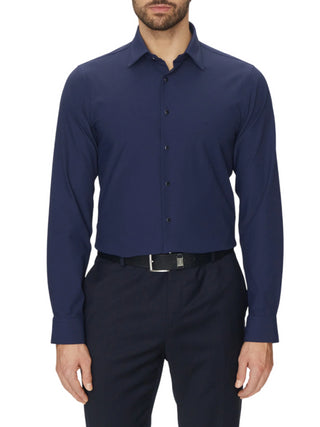 Michael Kors camicia manica lunga Perfermance in micro fantasia blu