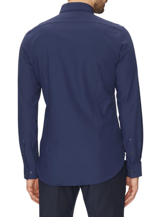 Michael Kors camicia manica lunga Perfermance in micro fantasia blu