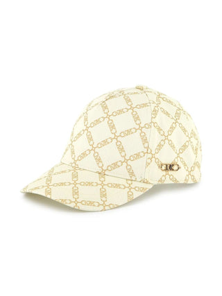 Michael Kors cappello con visiera in fantasia logata panna beige