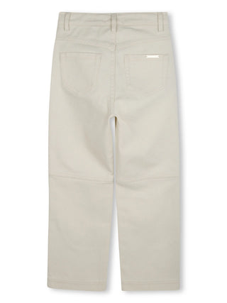 Michael Kors jeans gamba dritta con tasconi borchiati color crema