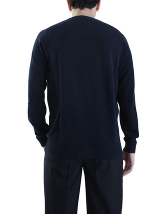 Opificio 4.0 maglia girocollo basic in cotone blu navy