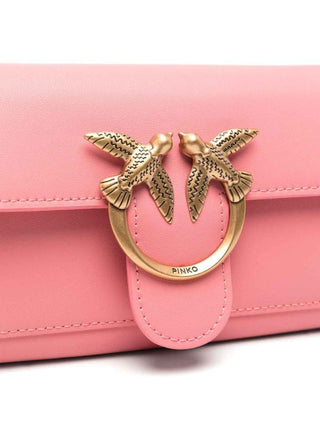 Pinko pochette Love One Wallet in pelle rosa