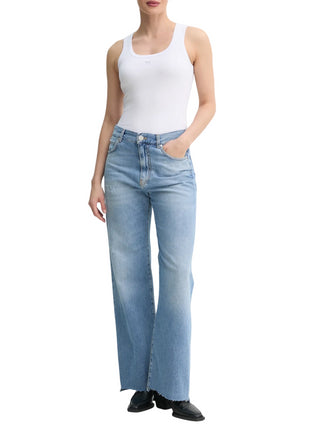 Pinko jeans Wanda a gamba larga lavaggio blu