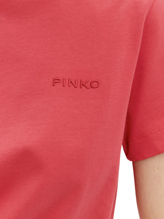 Pinko T-shirt manica corta Star con logo ricamato rosso