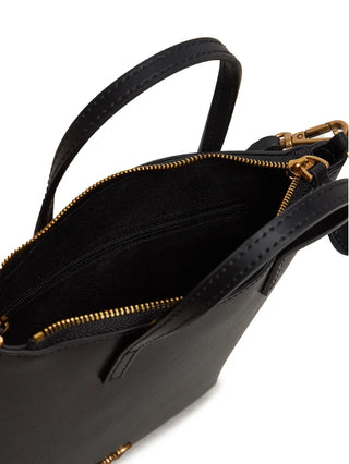 Pinko borsa a mano Mini Shopper con tracolla in pelle nero oro