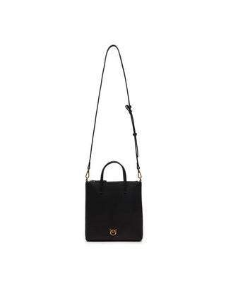 Pinko borsa a mano Mini Shopper con tracolla in pelle nero oro