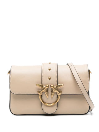 Pinko borsa Love Bag One Mini Slouchy in pelle beige oro