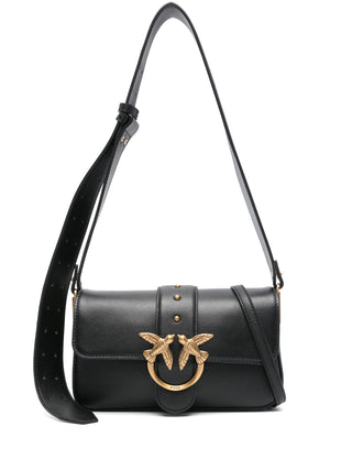 Pinko borsa Love Bag One Mini Slouchy in pelle nero oro